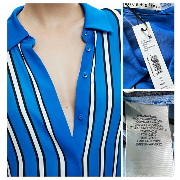 Alice + Olivia Dimitra Oversized High Low Button Down Shirt - Picture 15 of 16